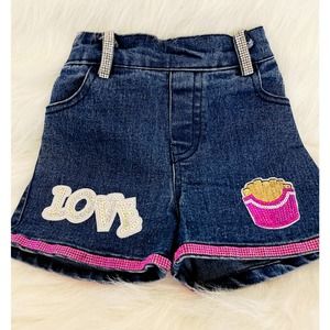 Girls 4 Denim Shorts w/ Pink Bling